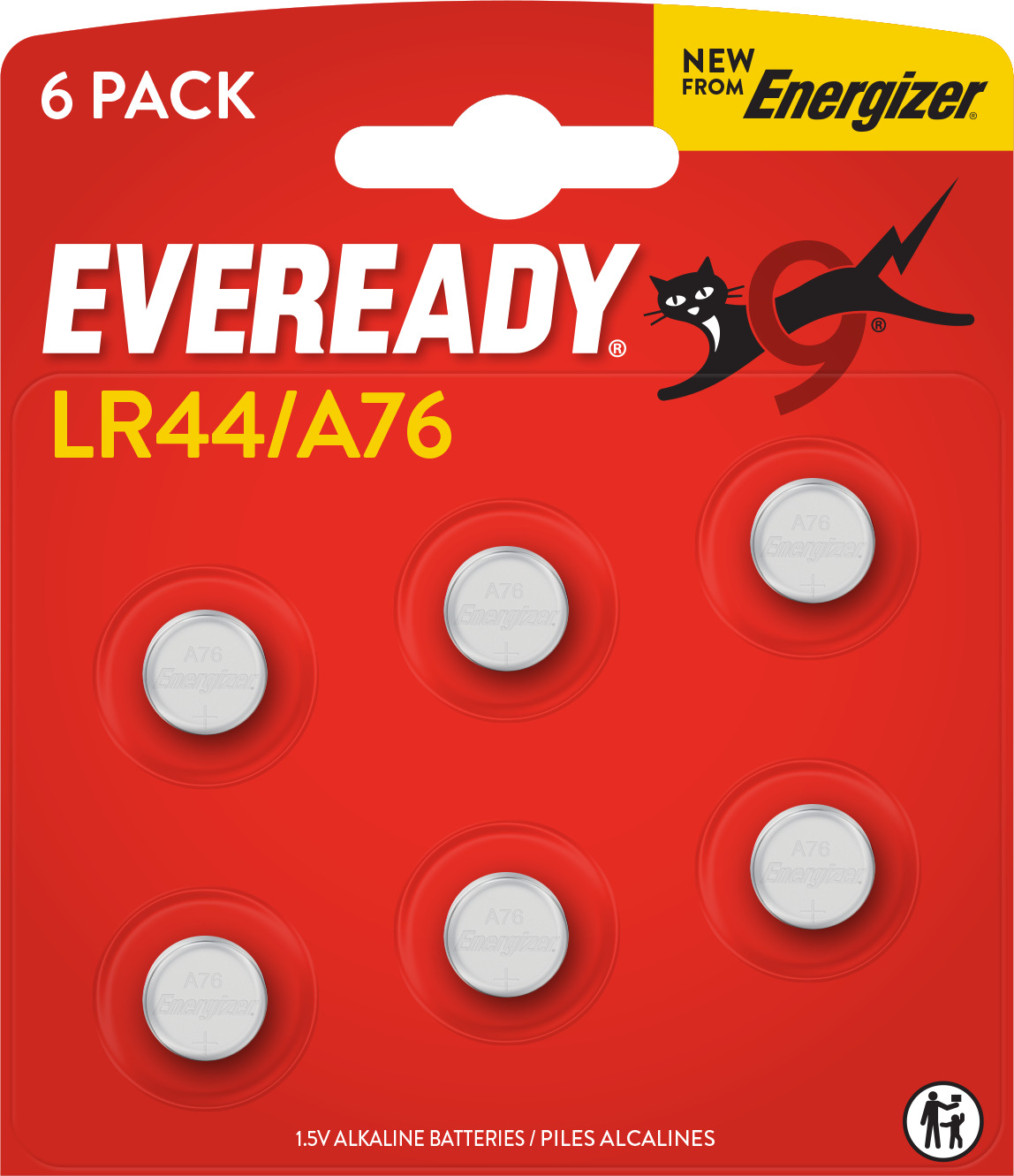 Eveready A76/LR44 Alk blister da 6