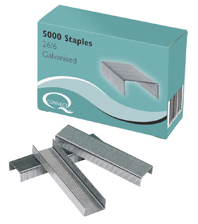 Punti per cucitrice 26/6 Q-Connect, scatola di 5000 KF27001