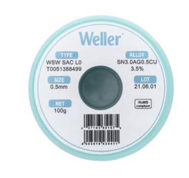 WSW SAC L0 Filo saldante, Ø 0,5 mm, 100 gr. T0051388499 - Weller