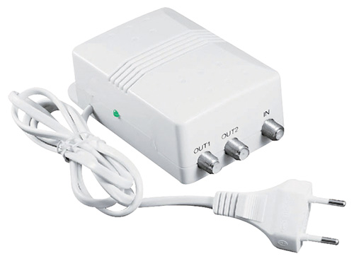 ZDA-Amplificatori da interno autoalimentato 1 IN - 2 OUT, guadagno VHF 20dB - UHF 27B