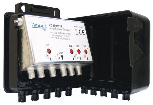 ZD83530TLE - Amplificatore DVB-T2  LTE Free da palo con 5 ingressi:  I - III - IV - V -UHF