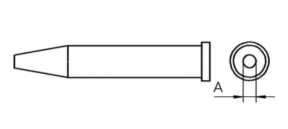 Punta saldante, punta tonda, Ø 2,4 mm T0054471599 Weller