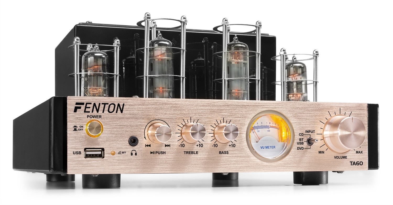 Amplificatore stereo ibrido valvolare con Bluetooth, USB/SD mp3, 2x 25W TA60