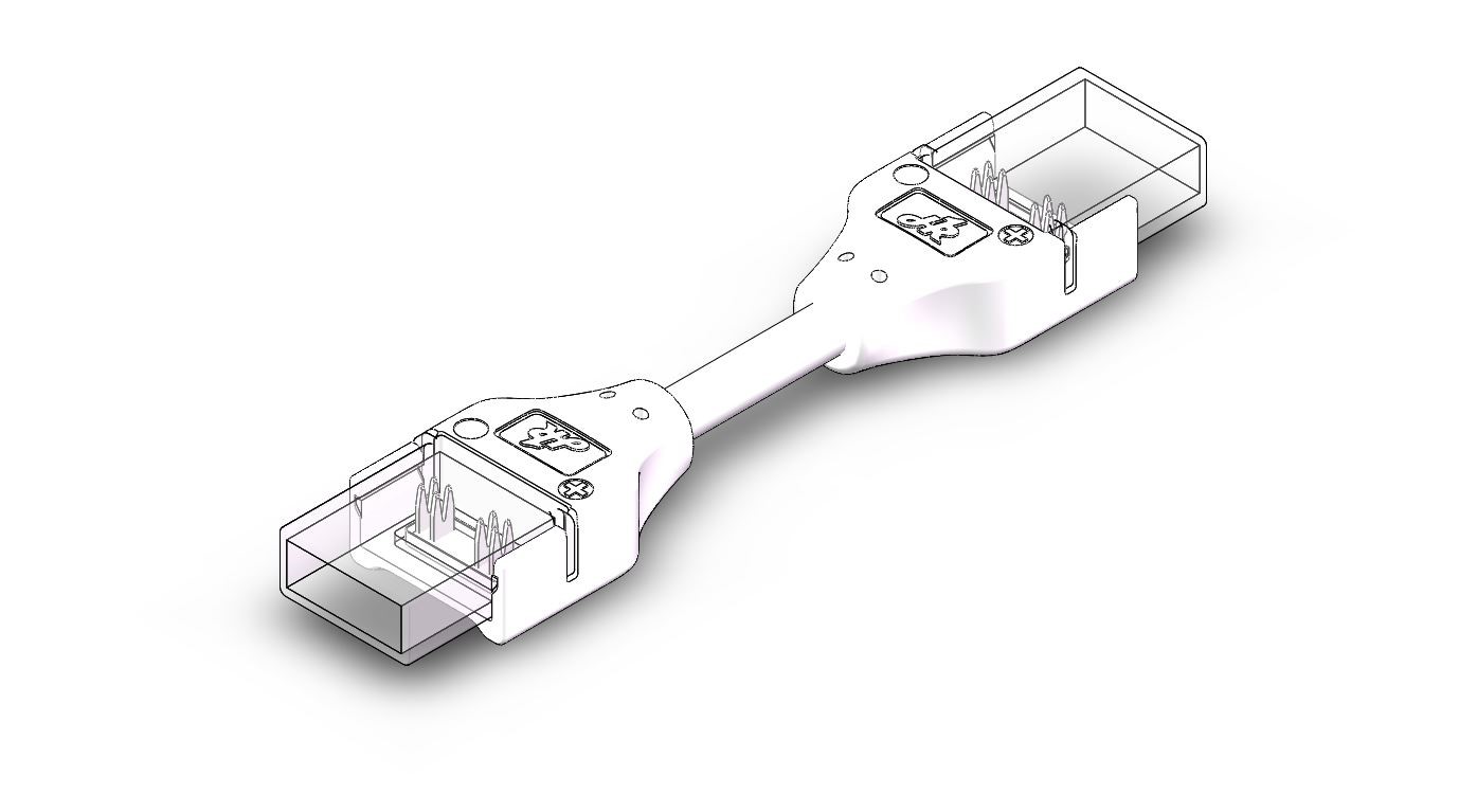 Connettore waterproof strip - strip con cavetto 17cm, RGB, board 10mm 4 pin IP65