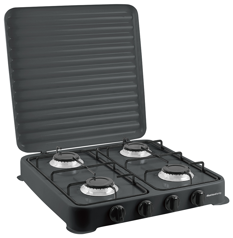 Fornello a gas MINERVA 4 NEW - 4 fuochi nero