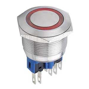 Pulsante Piatto Antivand Con Ring Luminoso Rosso P/LAS1AGQR-I