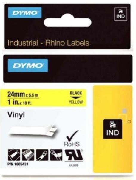 Rhino 24 mm Vinile Nero Su Giallo