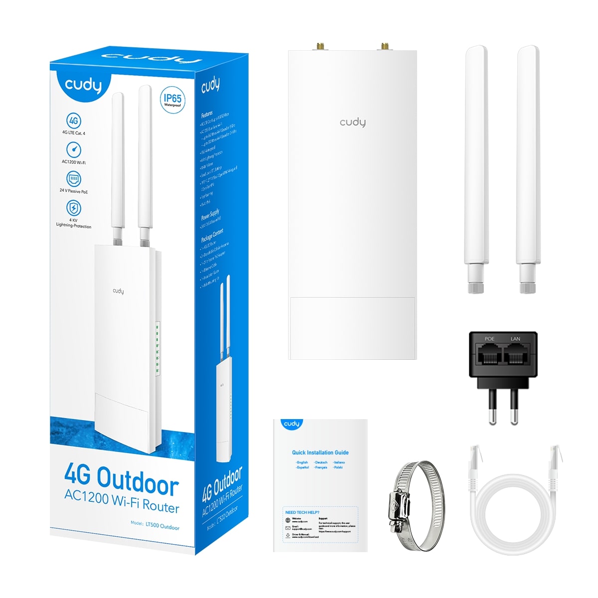 LT500 Outdoor - Outdoor 4G LTE Cat 4 AC1200 Wi-Fi Router