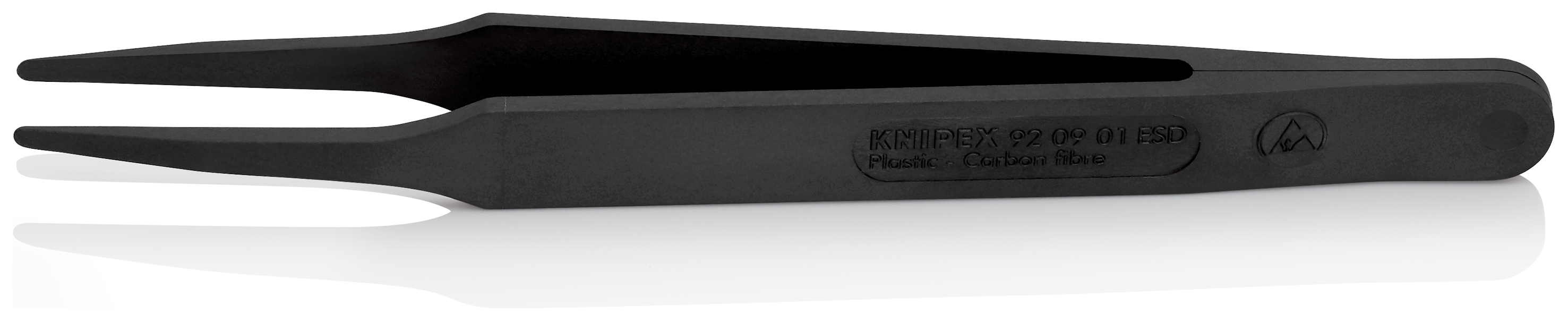 Pinzetta in resina sintetica ESD, nera 92 09 01 ESD, isolamento a 1000V