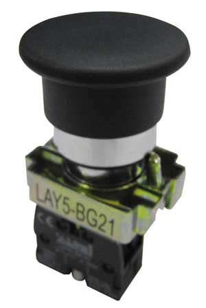 Pulsante A Rilascio Nero Ø 40 AP/INT/B21-C