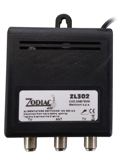 ZL302 - Alimentatore TV switching, 12V 300mA, 1IN - 2 OUT