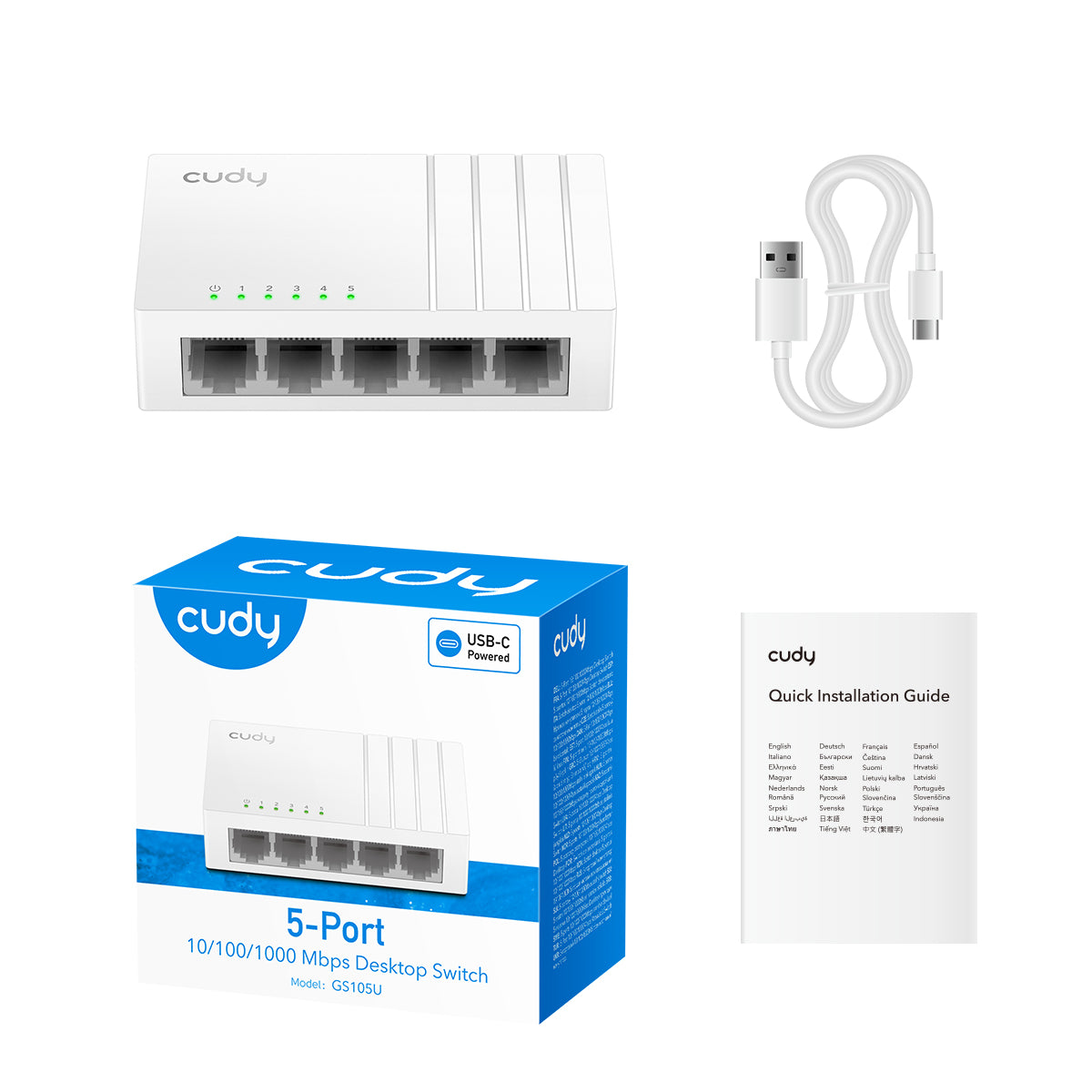 GS105U - 5-Port Gigabit Switch with USB-C