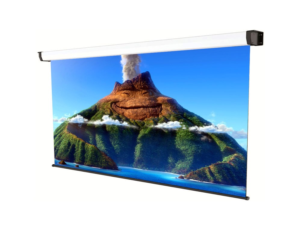 Schermo Manuale Serie Platinum 300x170cm con tela bianca e retro nero, formato 16:9, Mod. 3302PLRN