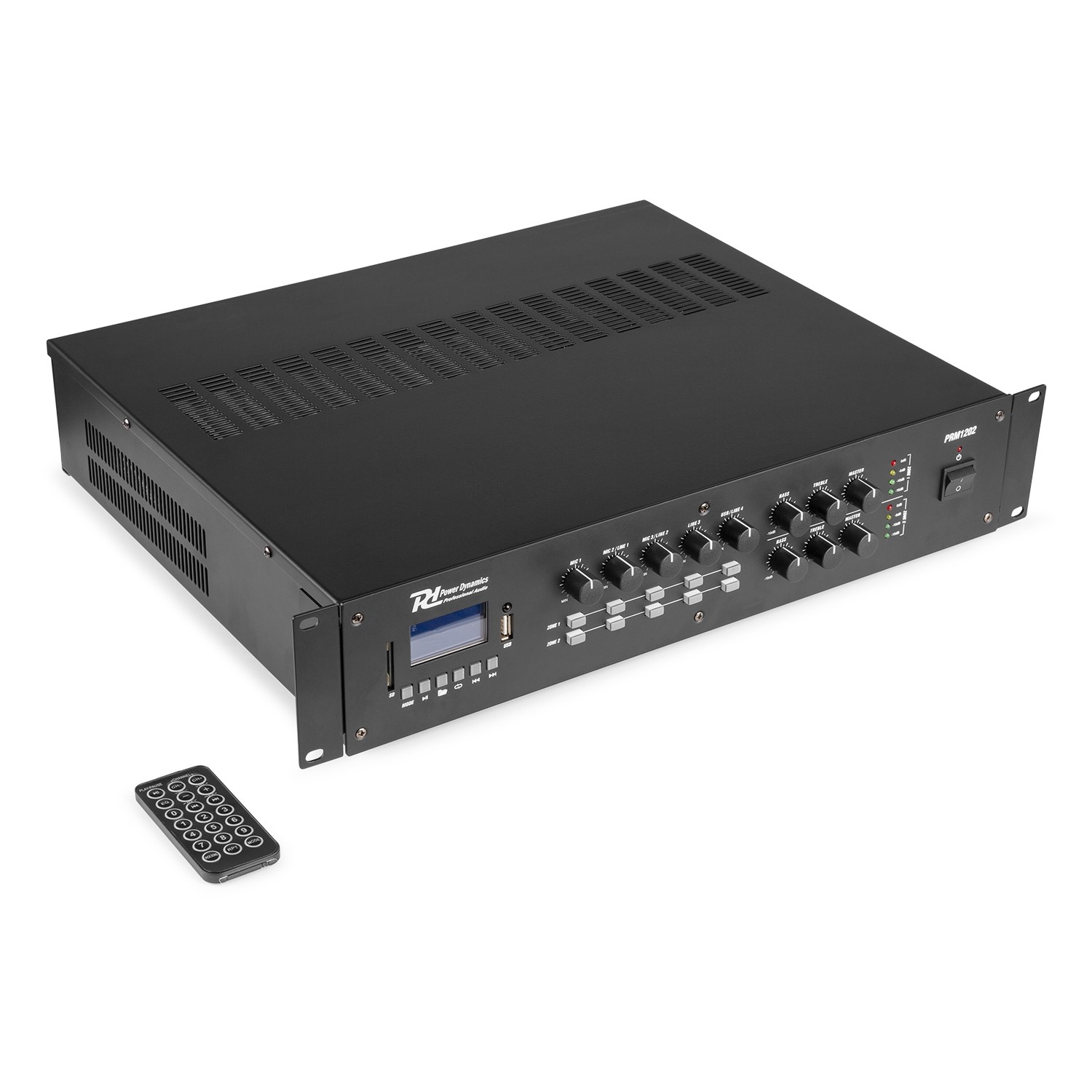 Amplificatore da 240W 2 zone  2 x 120W 100V/8Ohm mod. PRM1202