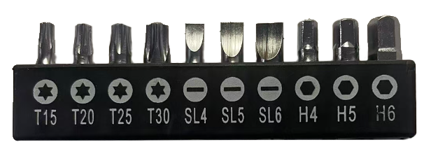 Set di inserti per cacciavite con teste non standard (Torx, esagonali, a chiave inglese, Triwing, Torx antimanomissione) DEXTRA