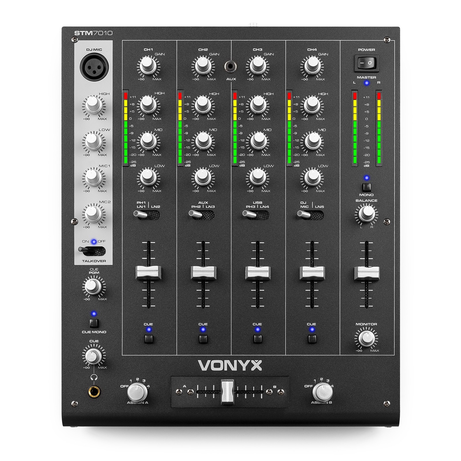 Mixer 4 canali, per uso professionale,  Mod. STM-7010