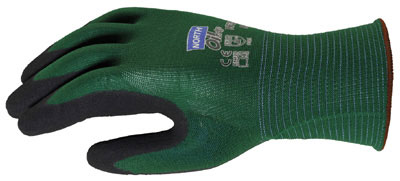 Guanto protettivo verde in nylon senza cuciture, taglia 9/L