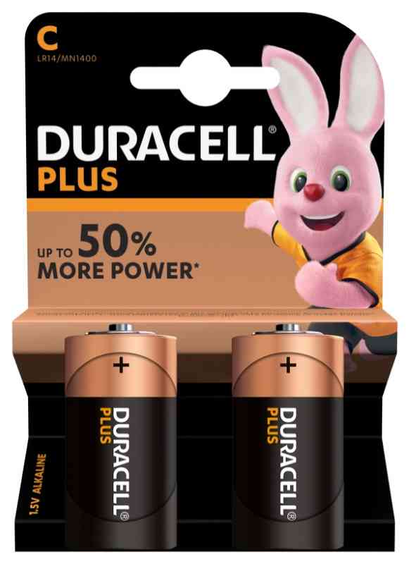 Duracell Plus Mezzatorcia (C) 1400 in blister da 2 pile