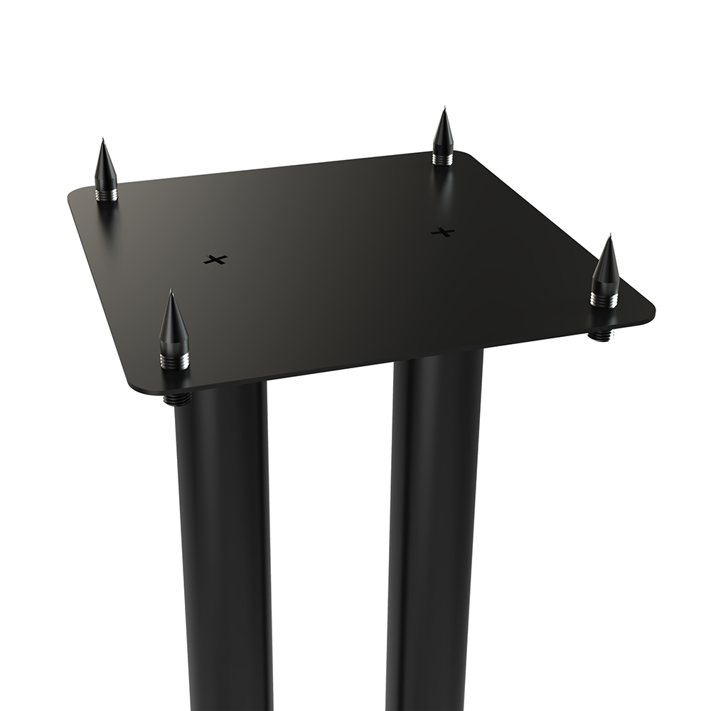 Coppia supporti per diffusori  da pavimento, in metallo vericiato di colore nero, Mod. SD-IR-FLOORSOUND
