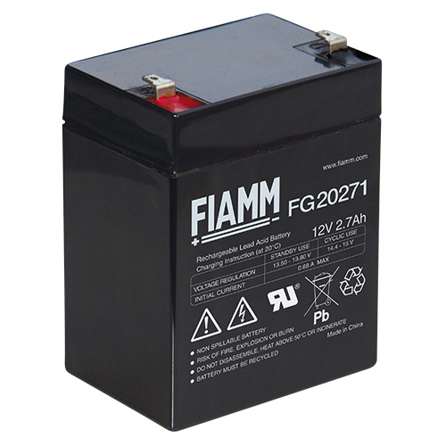 Batteria al piombo ricaricabile 12V 2.7Ah terminale faston 4.8mm FIAMM