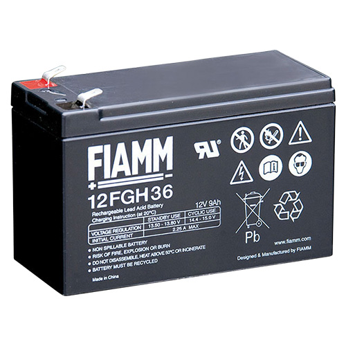 Batteria al piombo ricaricabile 12V 9Ah terminale faston 6.3mm FIAMM