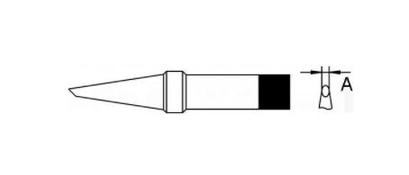Punta tonda a taglio sbieco, 370°C, Larghezza 3,2 mm 4PTCC7-1 Weller
