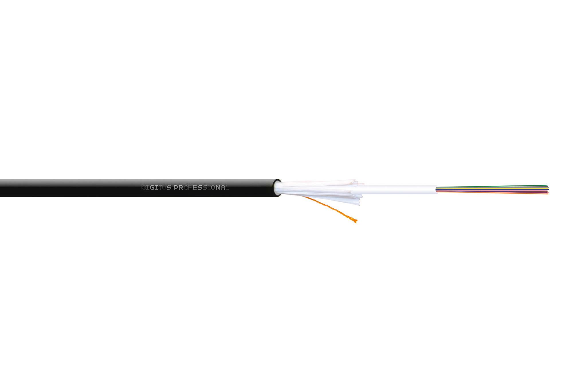 Digitus DK-39121-U FO A-I-DQ(ZN)BH 12E9/125æ, SM, OS2, 12 fibers In/Outdoor, Unitube, LSZH, Dca, nero, lunghezza 1m