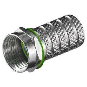 Connettore Femmina Maschio Avv. Cavo Rg6 Est.Ø6,7mm 2 Ring Verde F/1703AR-C