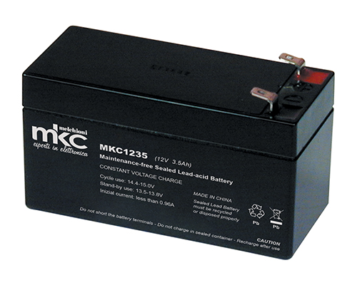 Batteria al piombo ricaricabile 12V 3.5Ah terminale faston 4.8mm MKC