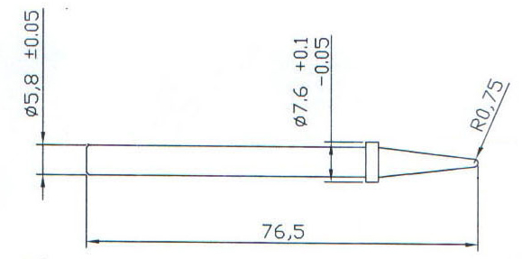 C2-1 10 Punte coniche da 0,75mm per saldatore MK-728/60W