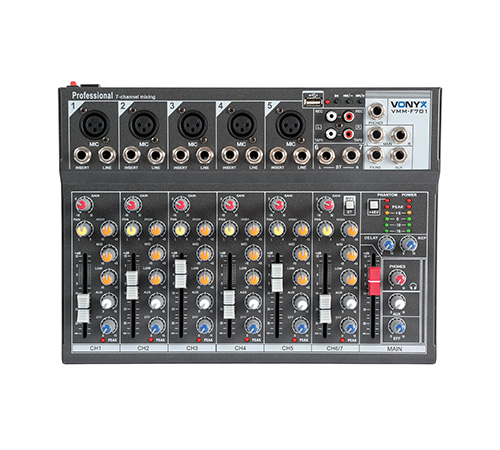 Mixer audio a 7 canali, multifunzionale, Mod. VMM-F701