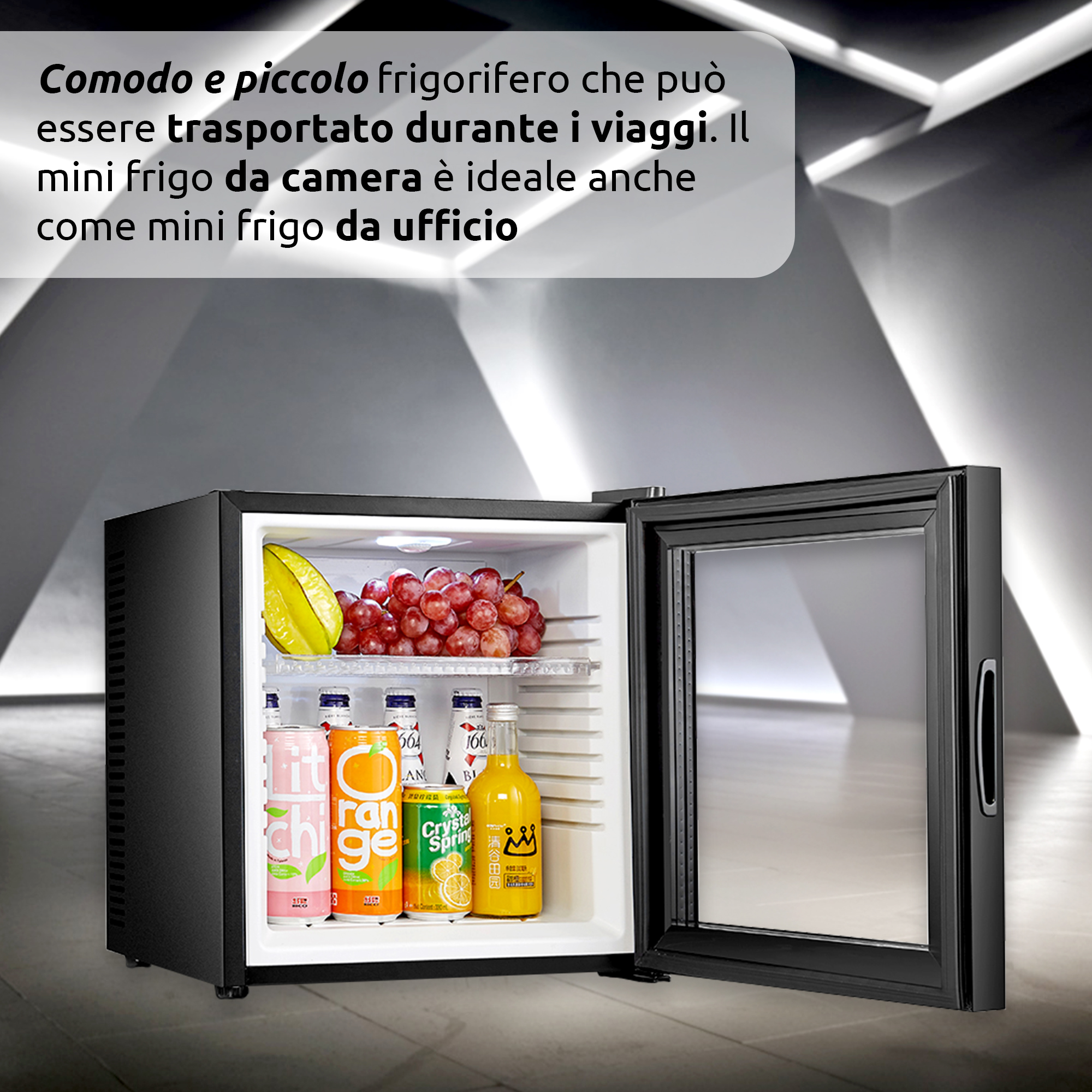 Minifrigo ICEBERG GLASS - 23L con porta in vetro