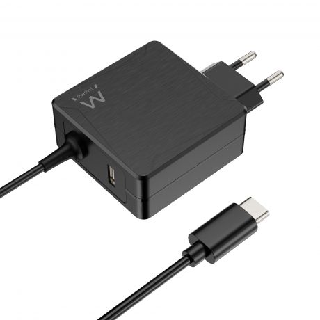 Caricatore per notebook da parete USB tipo C e 1 porta USB-A con PD 65W EW3978