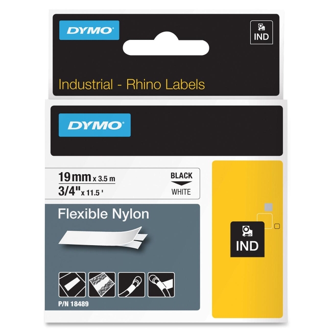 Rhino 19 Mm Nylon Flessibile Nero Su Bianco