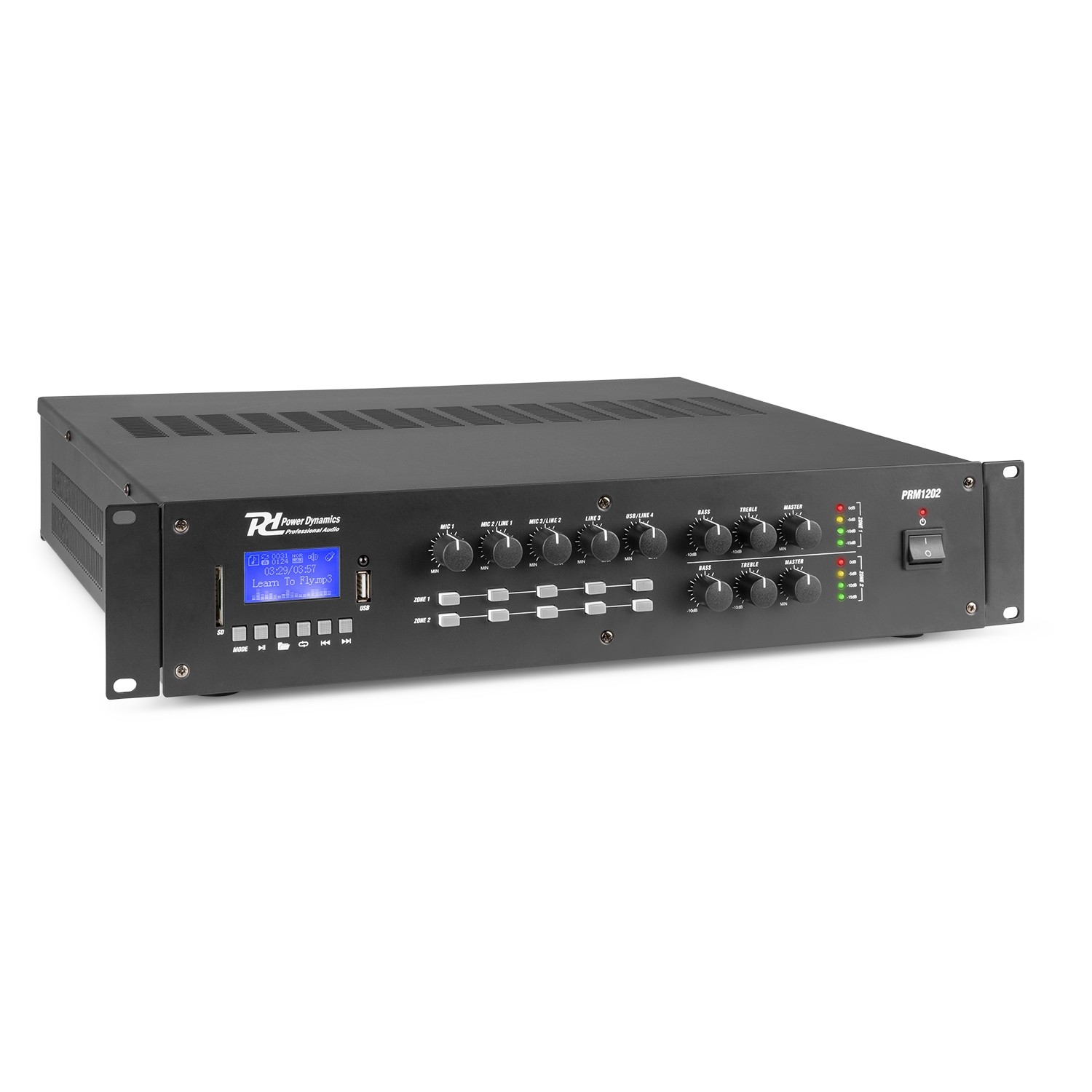 Amplificatore da 240W 2 zone  2 x 120W 100V/8Ohm mod. PRM1202
