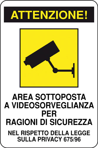 SEGNALETICA 955/A AREA VIDEOSORVEGLIATA 955/A