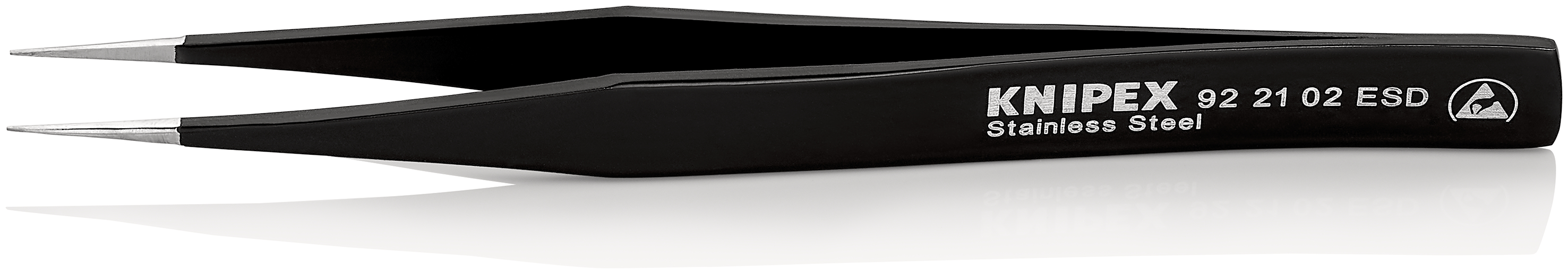 Pinzetta universale ESD acciaio inox 92 21 02 ESD, isolamento a 1000V