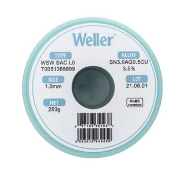 WSW SAC L0 Filo saldante, Ø 1,0 mm, 250 gr. T0051388899 - Weller