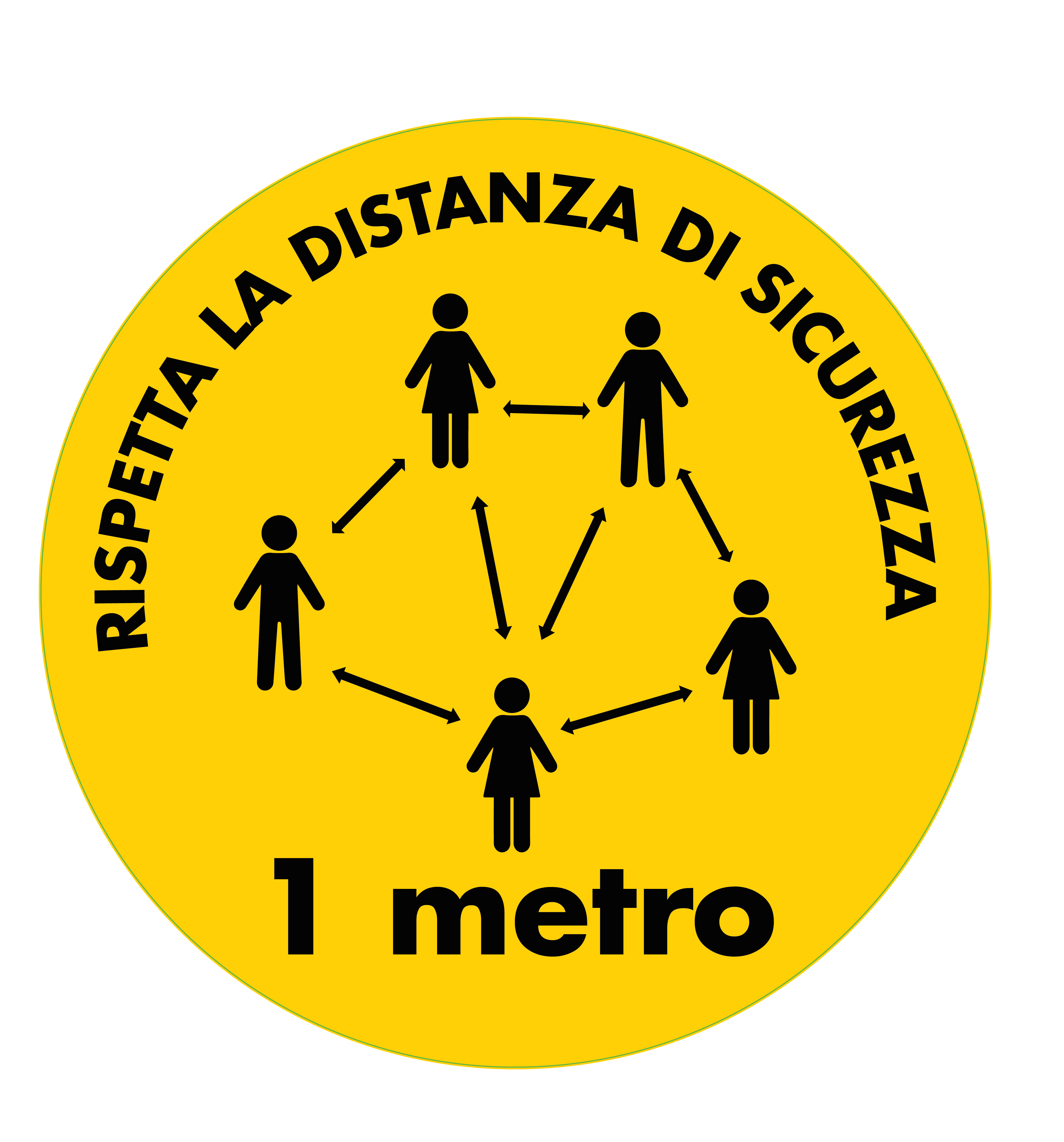 Vetrofania 300mm Rispetta la distanza di sicurezza
