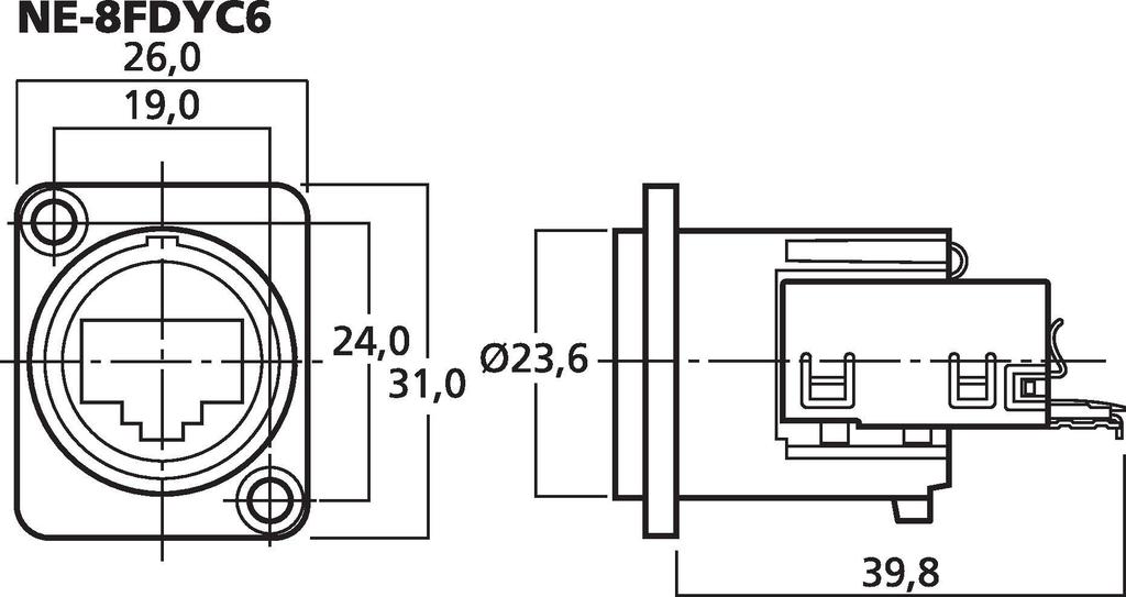 NE-8FDYC6 - Presa a telaio Cat6
