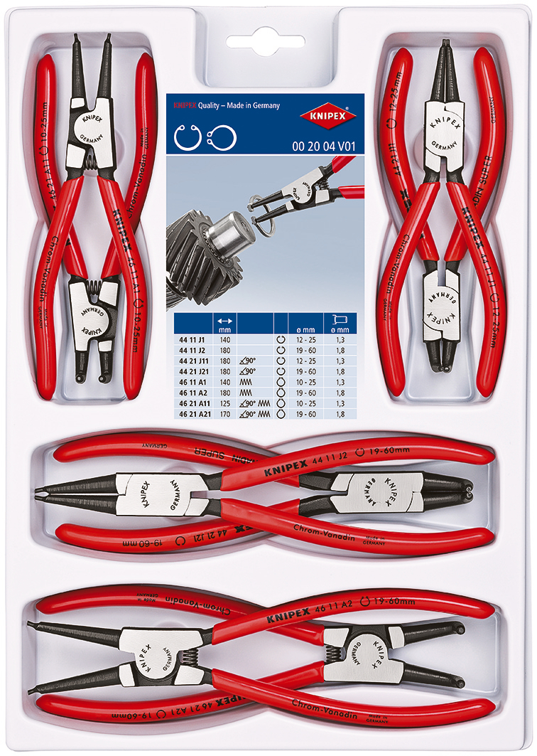 Assort. di pinze per anelli di sicurezza 00 20 04 V01