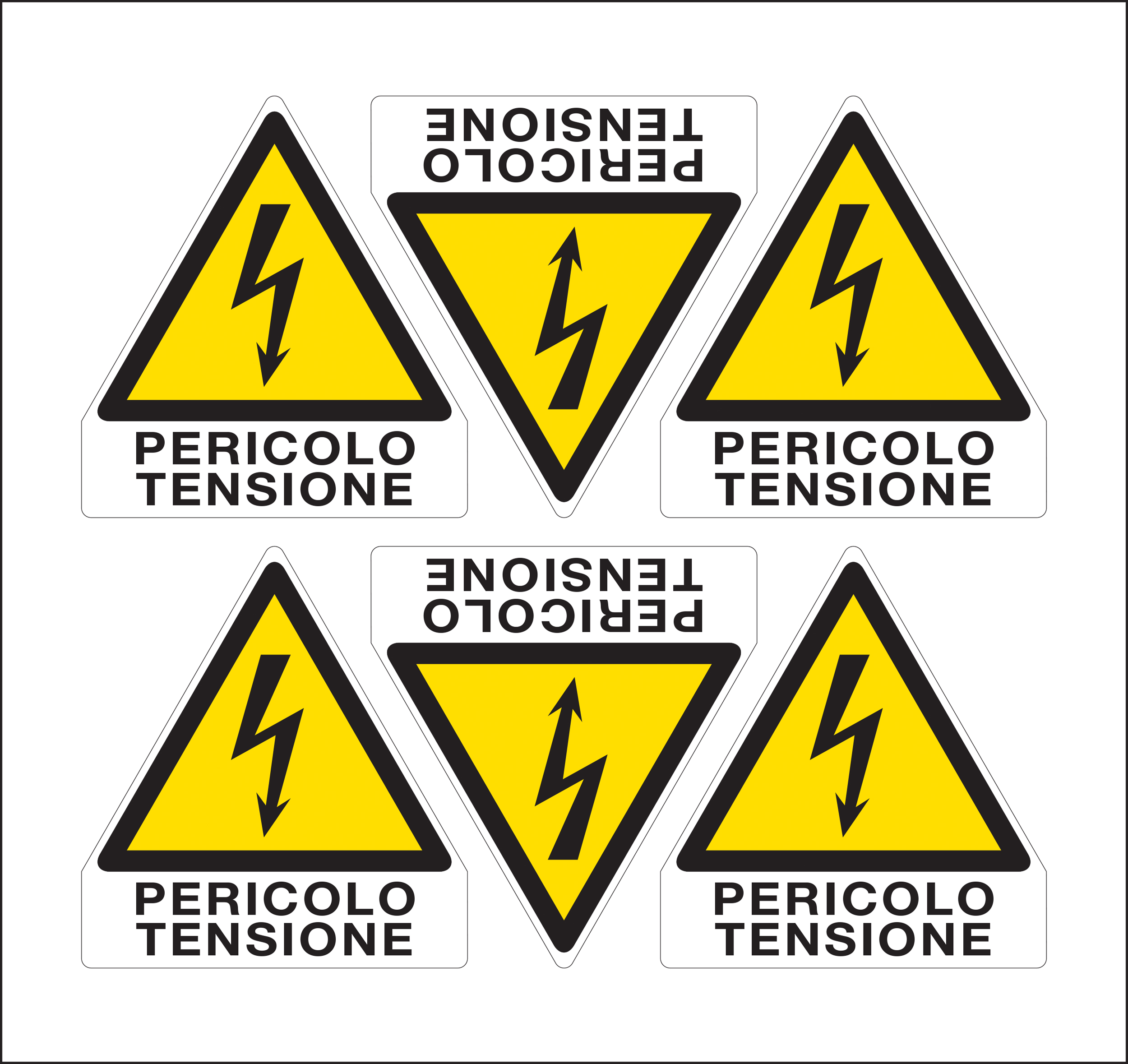Cartelli Segnalatori E91655A Foglio 6 etic.aut.PERICOLO TENSIONE