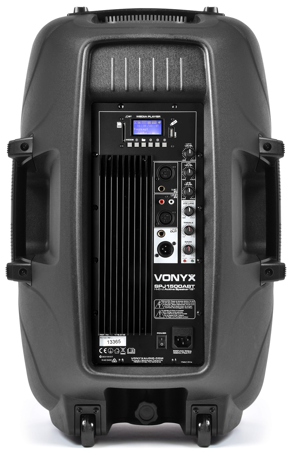 Diffusore attivo da 800W 8Ohm, woofer da 15" mod. SPJ-1500ABT