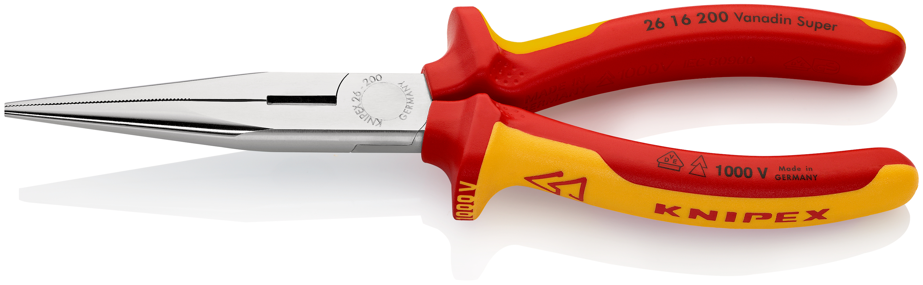 Pinza VDE Knipex a becchi lunghi e tagliafili laterale 200mm, isolamento a 1000V