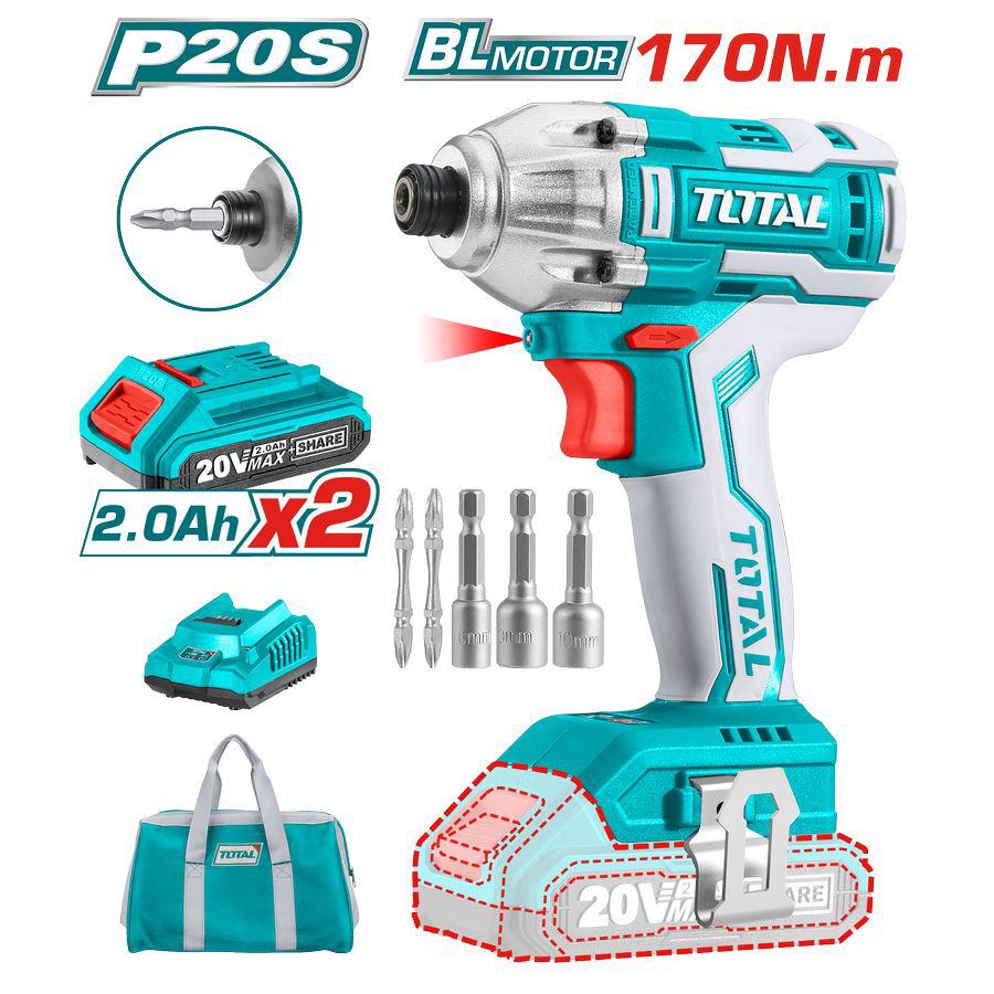 Avvitatore a Impulsi 1/4" 20V + 2 Batterie One Battery TIRLI2002