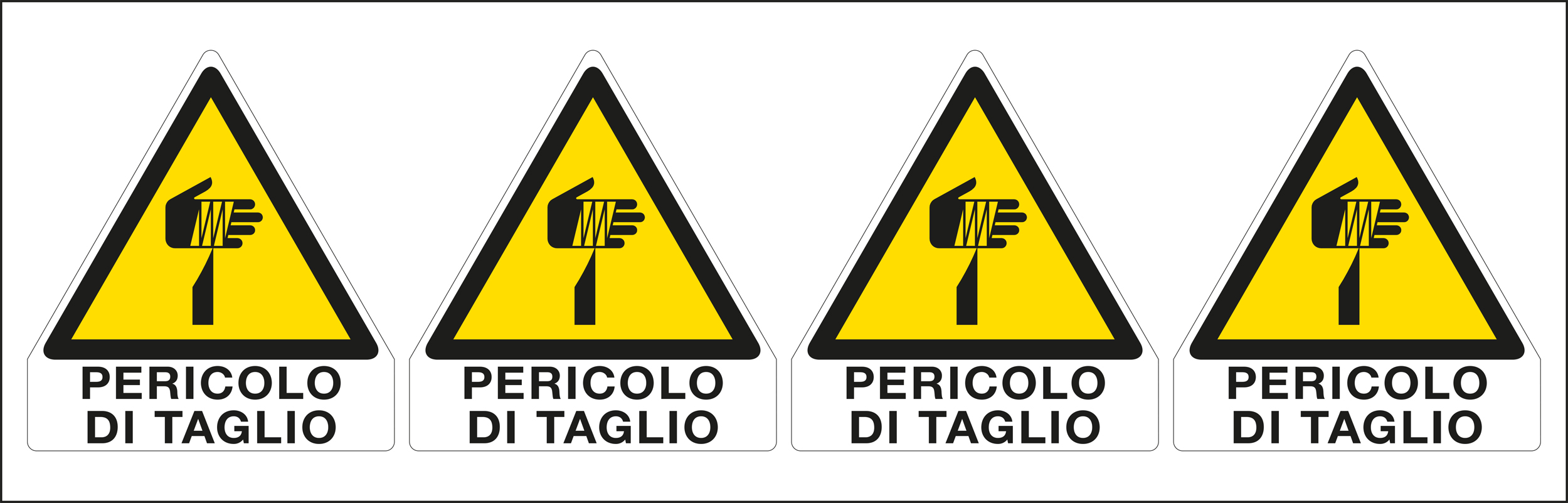 Cartelli Segnalatori E9577B Foglio 4 etich. ades. pericolo di taglio