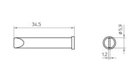 Punta saldante a cacciavite Weller, 5,9 mm, T0054470799