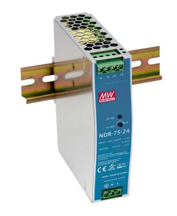 Convertitore monofase MEANWELL NDR-75-24 24V 75W