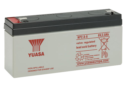Batteria al piombo ricaricabile 6V 2,8Ah YUASA