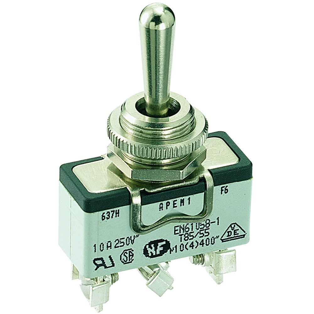 INTER.UNIP.LEVA METALLICA C/6,3 15A 250V - ON/OFF APEM IL0631